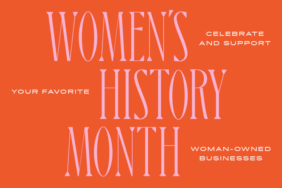 graphic that reads "women's history month"